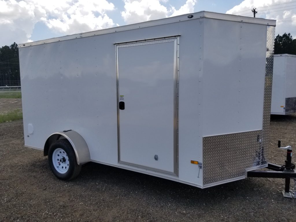 Enclosed Trailer 6x12 White Single Axle (ad 20) - USA Cargo Trailer