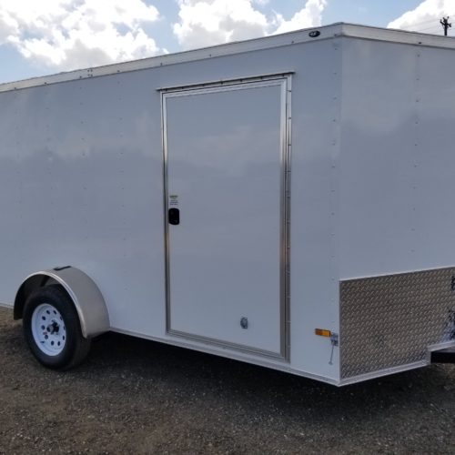 Enclosed Trailer 6x12 White Single Axle (ad 20) - USA Cargo Trailer