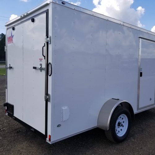 Enclosed Trailer 6x12 White Single Axle (ad 20) - Usa Cargo Trailer