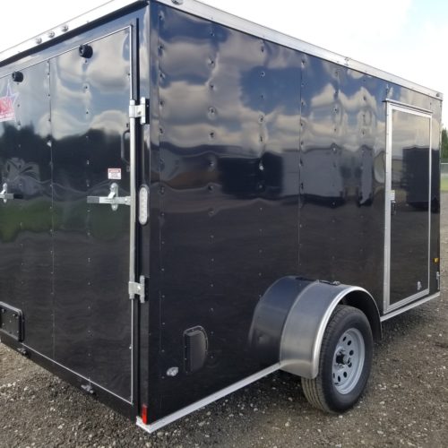 Enclosed Trailer 6x12 Black Single Axle (ad 10) - USA Cargo Trailer