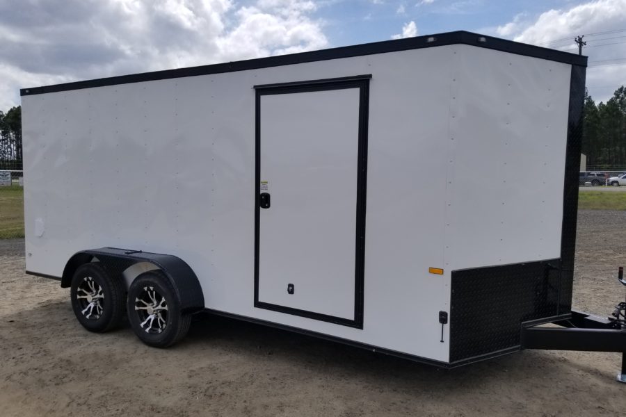Enclosed Black Out Trailer 7 X 16 White Ad 105 Usa Cargo Trailer