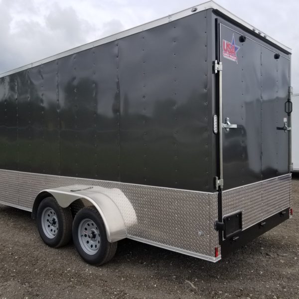 7x16 Gray Enclosed Trailer-Choose Your Color (ad 725) - USA Cargo Trailer