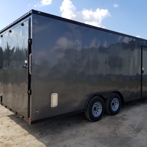 8.5x18 Charcoal Gray Enclosed Cargo Trailer. (ad 845) - USA Cargo Trailer