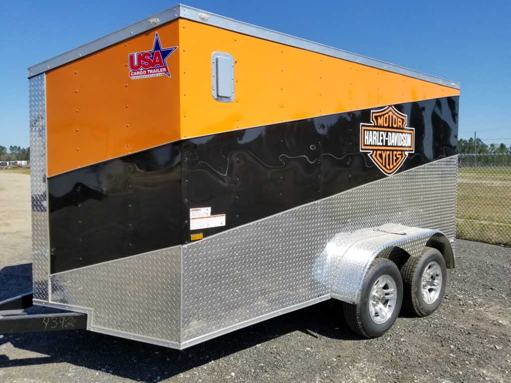 7x12 Harley Davidson Motorcycle Trailer. (ad 775) - USA Cargo Trailer