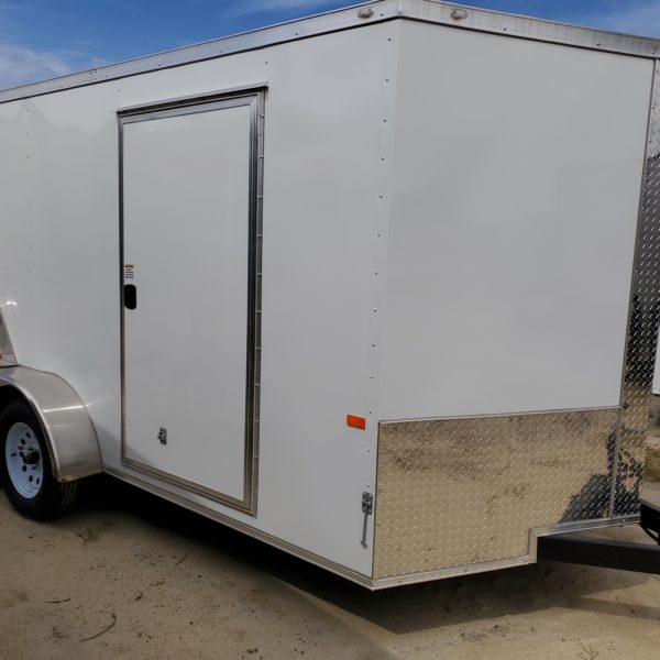 7x14 Red & White Cargo Trailer (ad 715) - USA Cargo Trailer